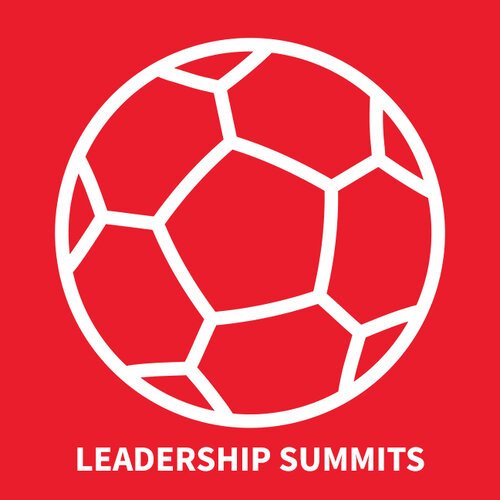 Leadership Summit Icon in red background white font